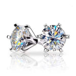 Senna Round Moissanite Earrings whitegold