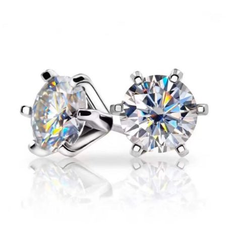 Senna Round Moissanite Earrings whitegold