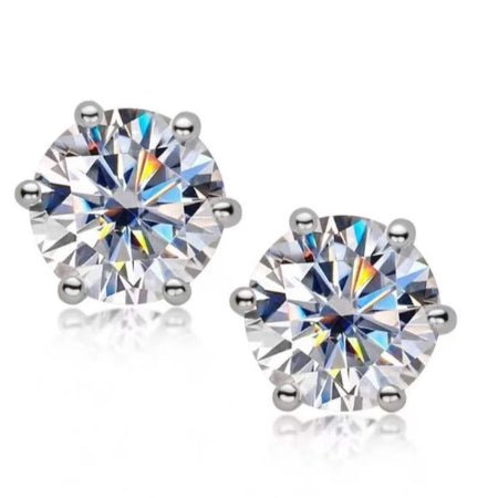 Senna Round Moissanite Earrings whitegold