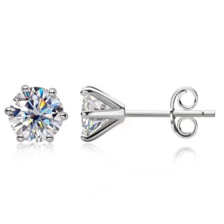 Senna Round Moissanite Earrings whitegold