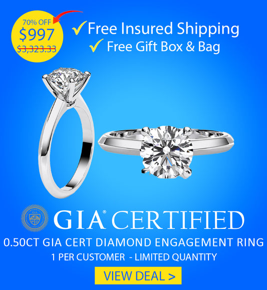 0.50ct GIA Certified Round Diamond Engagement Ring