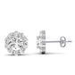 Sequoia Round Cut Moissanite Halo Earrings whitegold