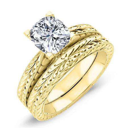 Azalea Cushion Diamond Bridal Set (Lab Grown Igi Cert) yellowgold