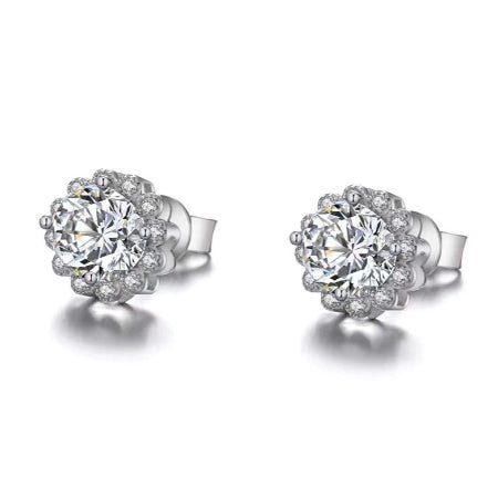 Shea Moissanite Earrings whitegold