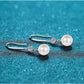 Sheena Round Pearl & Moissanite Dangling Earrings whitegold