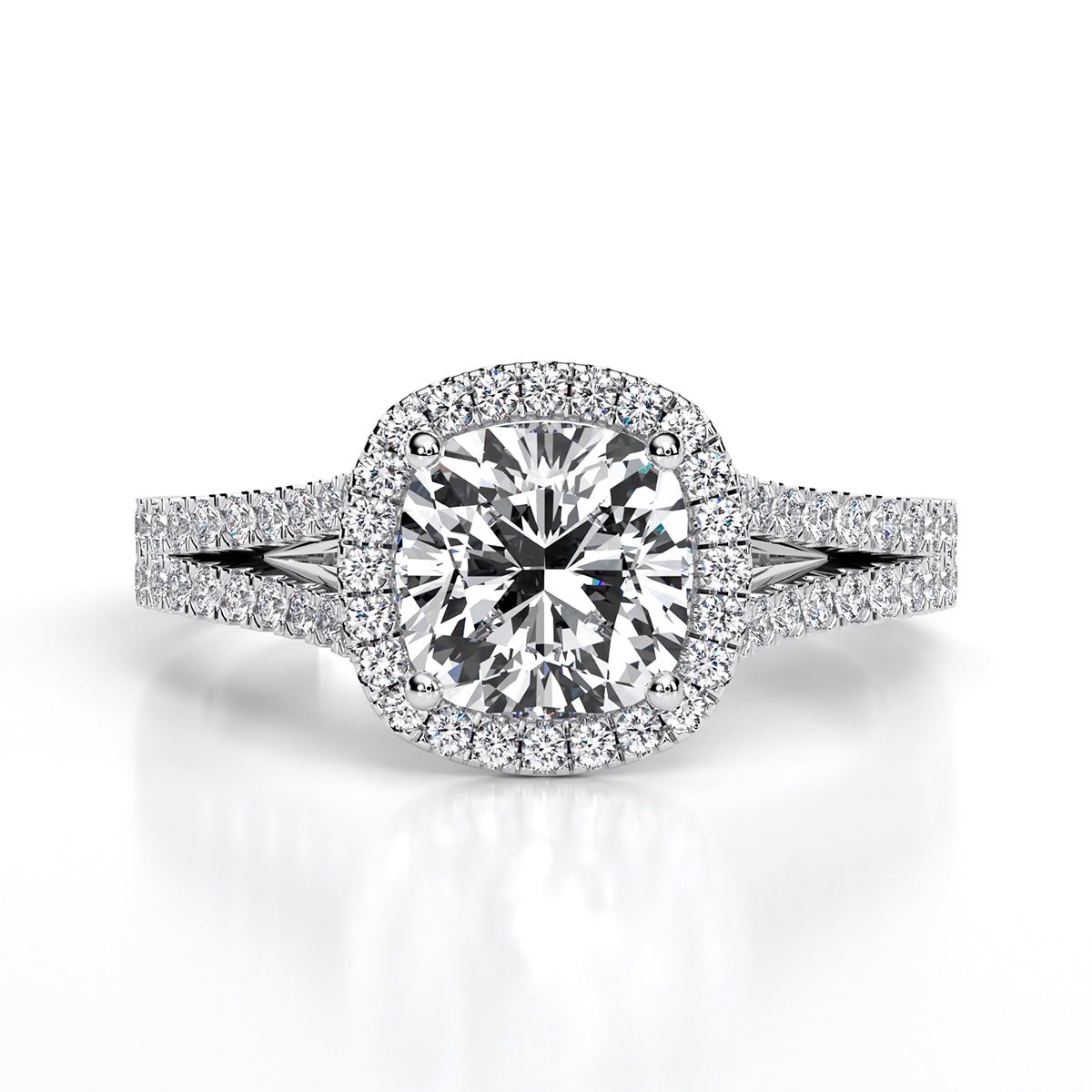 Silene Cushion Diamond Engagement Ring (Lab Grown Igi Cert) whitegold