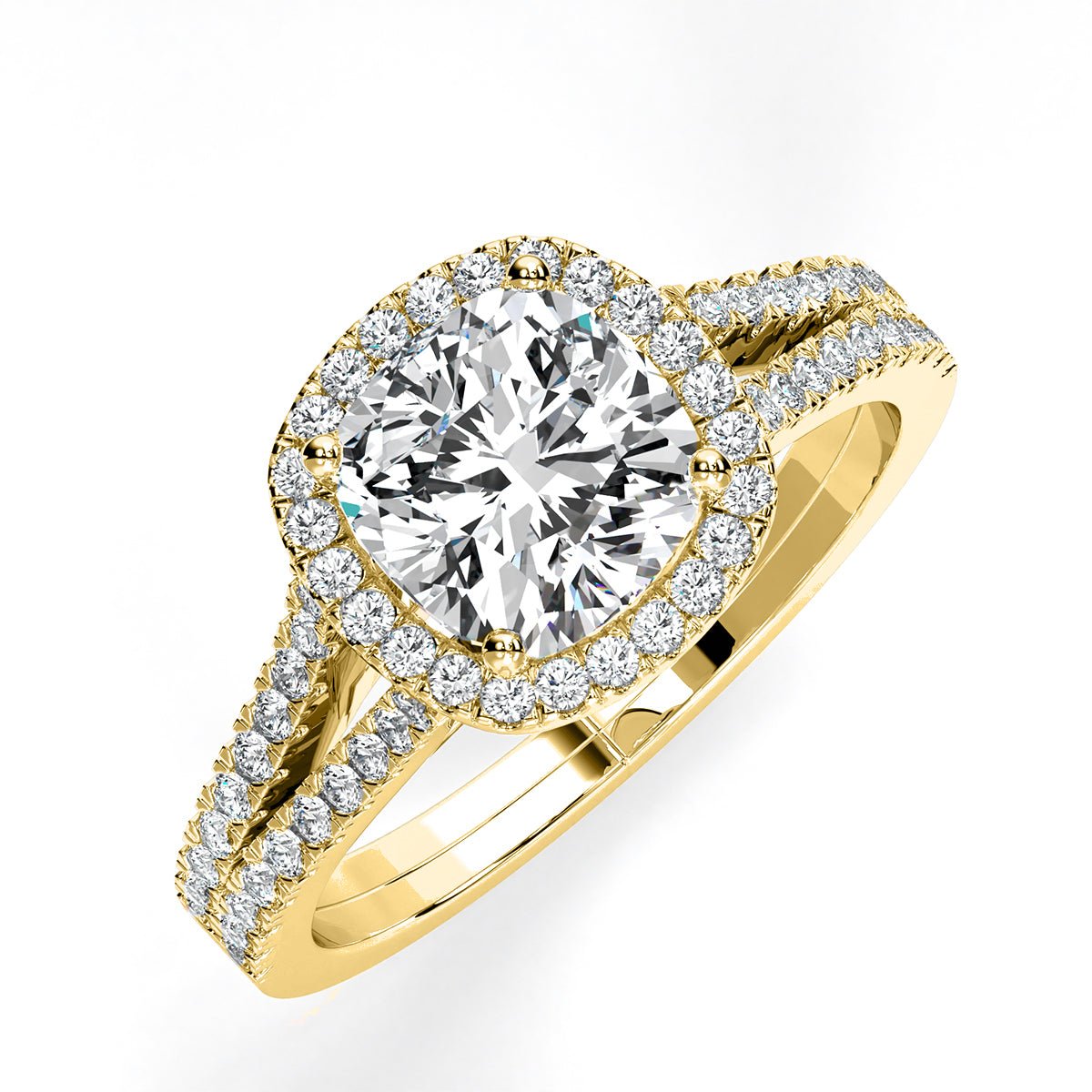 Silene Cushion Diamond Engagement Ring (Lab Grown Igi Cert) yellowgold