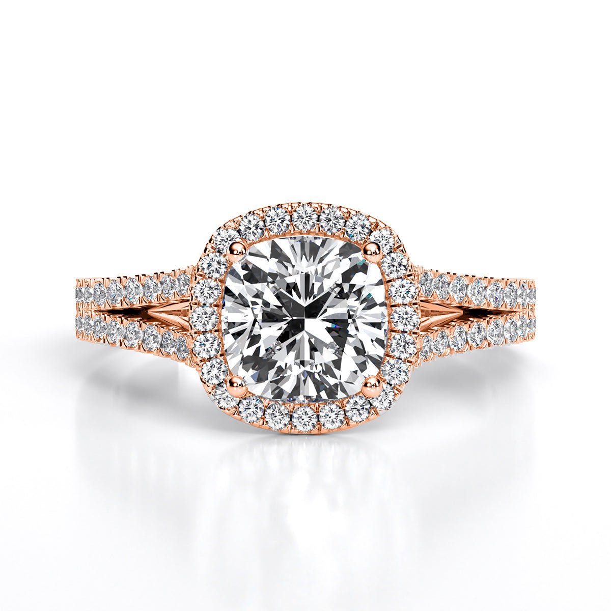 Silene Cushion Diamond Engagement Ring (Lab Grown Igi Cert) rosegold