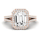 Silene Diamond Matching Band Only ( Engagement Ring Not Included) For Ring With Emerald Center rosegold