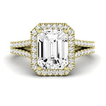 Silene Diamond Matching Band Only ( Engagement Ring Not Included) For Ring With Emerald Center yellowgold