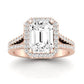 Silene Diamond Matching Band Only ( Engagement Ring Not Included) For Ring With Emerald Center rosegold