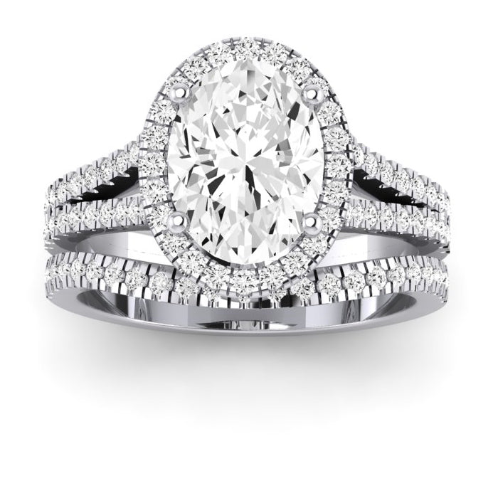 Silene Diamond Matching Band Only ( Engagement Ring Not Included) For Ring With Oval Center whitegold