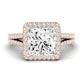 Silene Diamond Matching Band Only ( Engagement Ring Not Included) For Ring With Princess Center rosegold