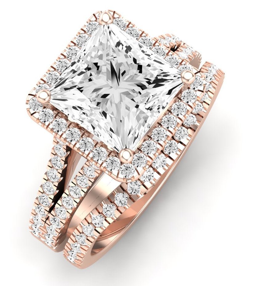 Silene Diamond Matching Band Only ( Engagement Ring Not Included) For Ring With Princess Center rosegold