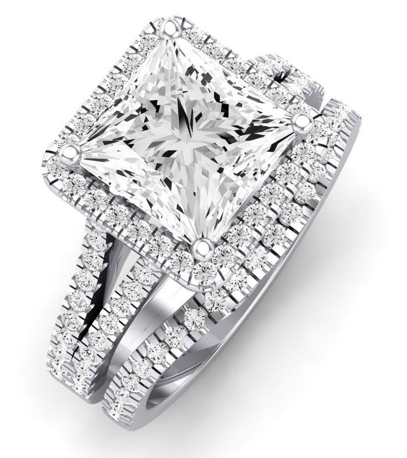 Silene Diamond Matching Band Only ( Engagement Ring Not Included) For Ring With Princess Center whitegold