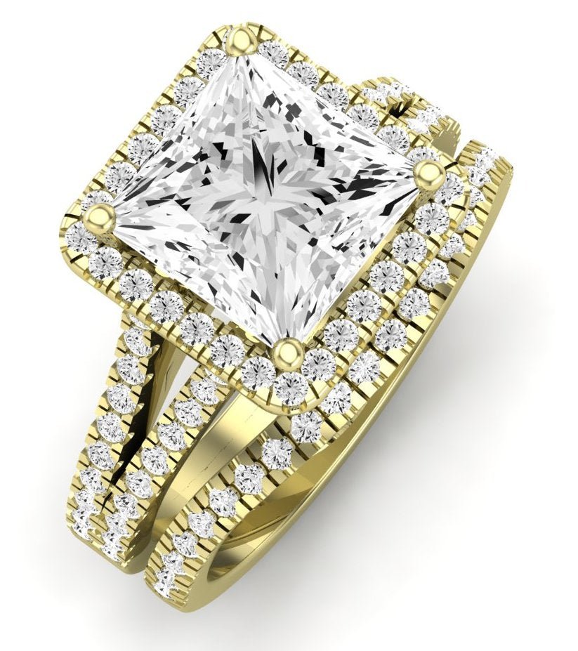 Silene Diamond Matching Band Only ( Engagement Ring Not Included) For Ring With Princess Center yellowgold