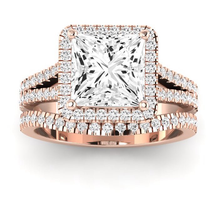 Silene Diamond Matching Band Only ( Engagement Ring Not Included) For Ring With Princess Center rosegold