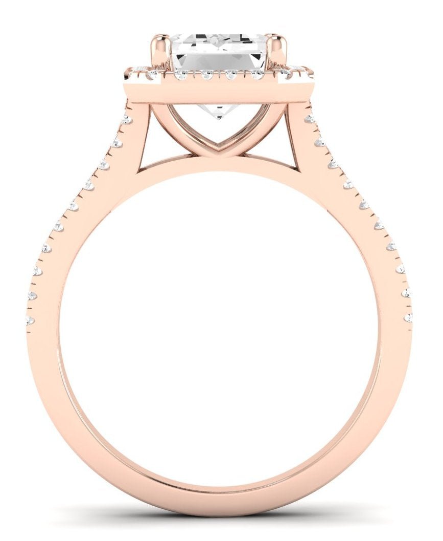 Silene Emerald Diamond Engagement Ring (Lab Grown Igi Cert) rosegold