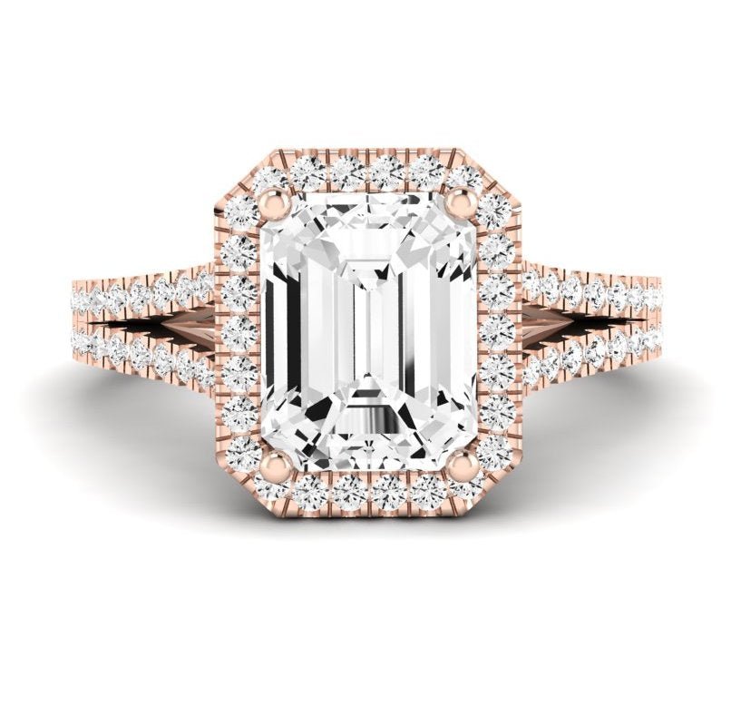 Silene Emerald Diamond Engagement Ring (Lab Grown Igi Cert) rosegold