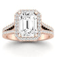 Silene Emerald Diamond Engagement Ring (Lab Grown Igi Cert) rosegold