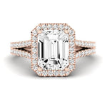 Silene Emerald Moissanite Bridal Set rosegold