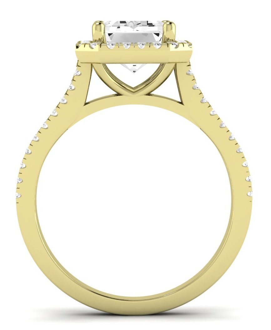 Silene Emerald Moissanite Engagement Ring yellowgold