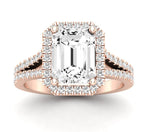 Silene Emerald Moissanite Engagement Ring rosegold