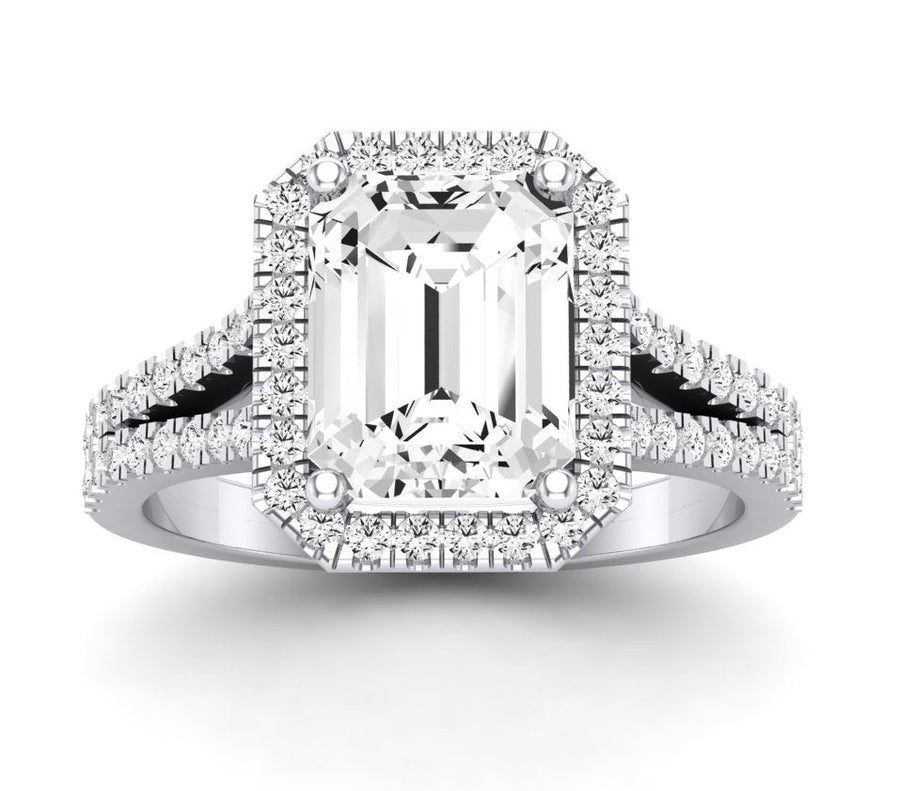 3.00 ct - Silene - Emerald Moissanite Engagement Ring