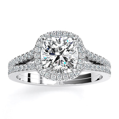 Silene Cushion Diamond Engagement Ring (Lab Grown Igi Cert) whitegold