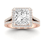 Silene Princess Moissanite Engagement Ring rosegold