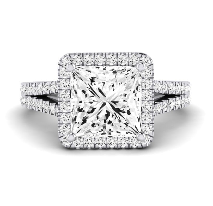 Silene Princess Moissanite Engagement Ring whitegold