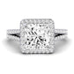 Silene Princess Moissanite Engagement Ring whitegold