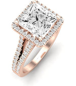 Silene Princess Moissanite Engagement Ring rosegold