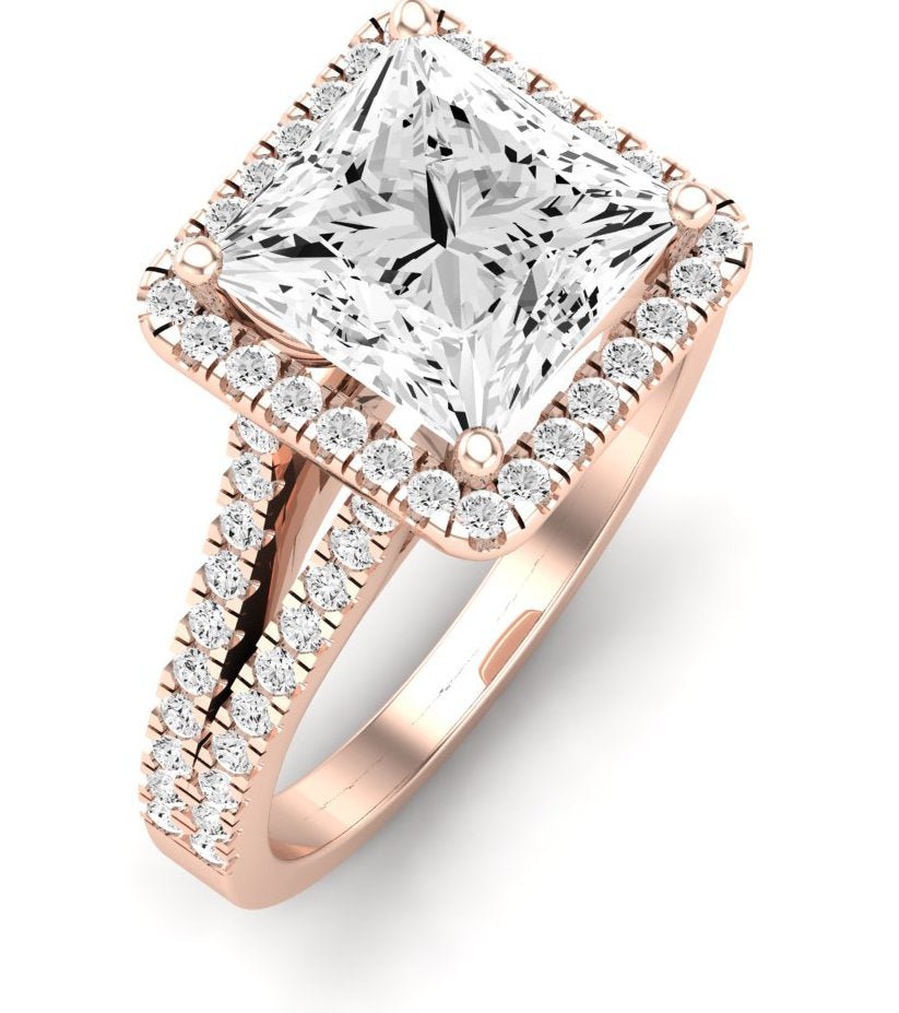 Silene Princess Moissanite Engagement Ring rosegold