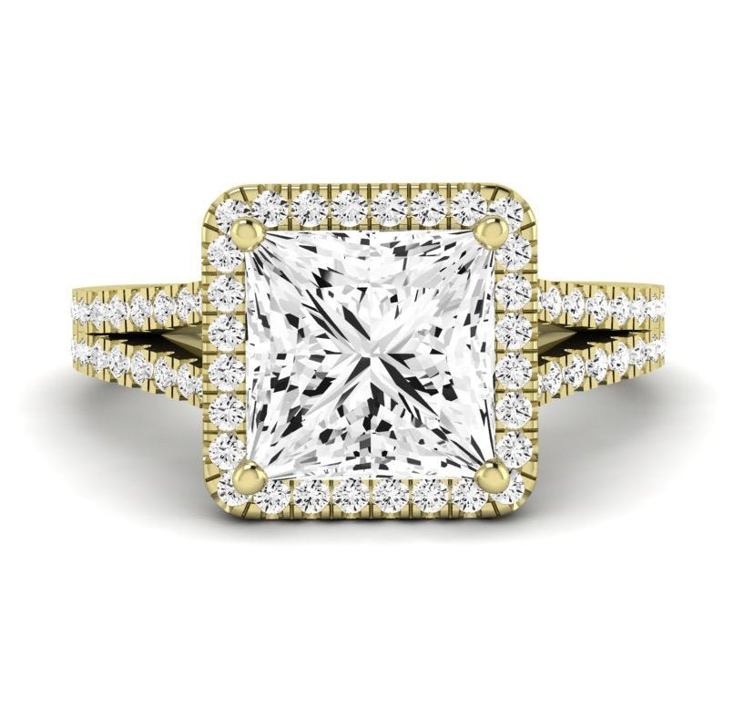 Silene Princess Moissanite Engagement Ring yellowgold