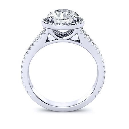 Silene Round Moissanite Engagement Ring whitegold