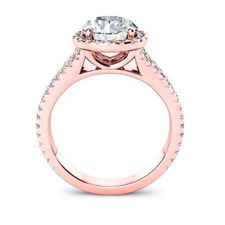 Silene Round Moissanite Engagement Ring rosegold