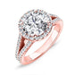 Silene Round Moissanite Engagement Ring rosegold