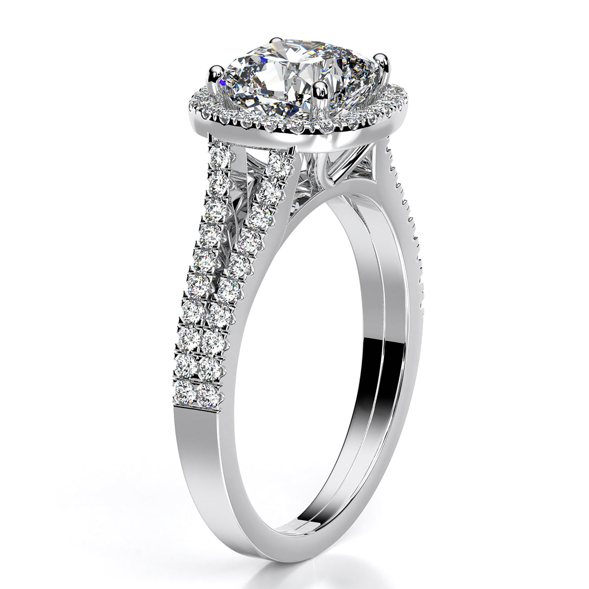 Huge Rock: 2.46ct TCW Cushion Lab Diamond Engagement Ring