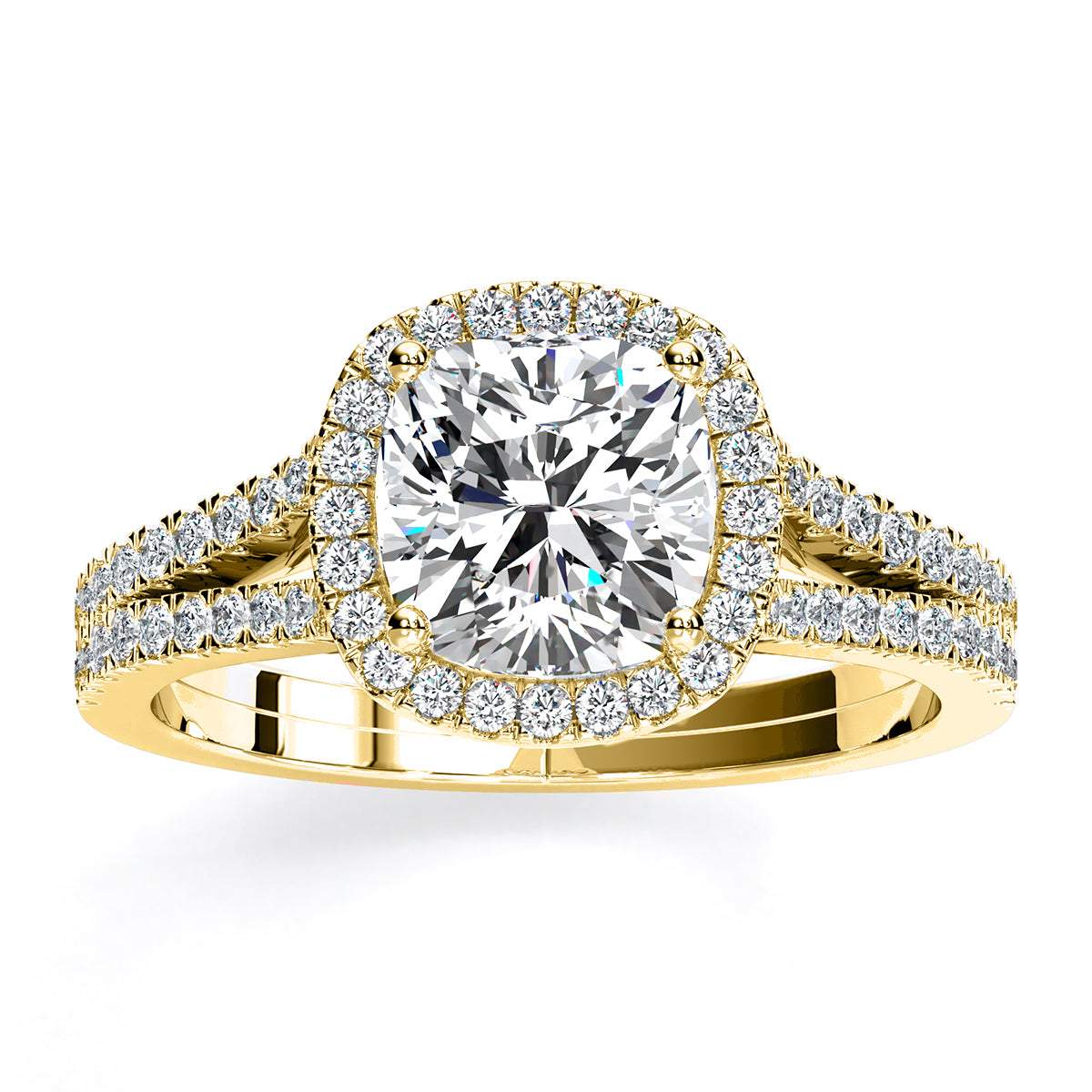 Silene Cushion Diamond Engagement Ring (Lab Grown Igi Cert) yellowgold