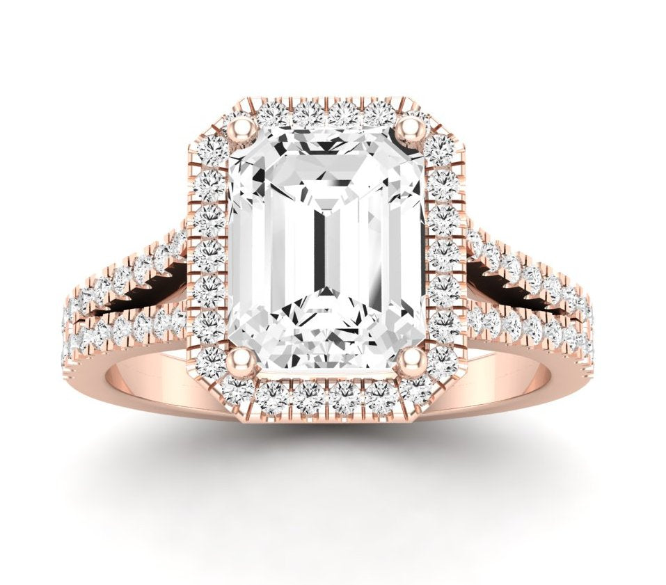Silene Emerald Diamond Engagement Ring (Lab Grown Igi Cert) rosegold