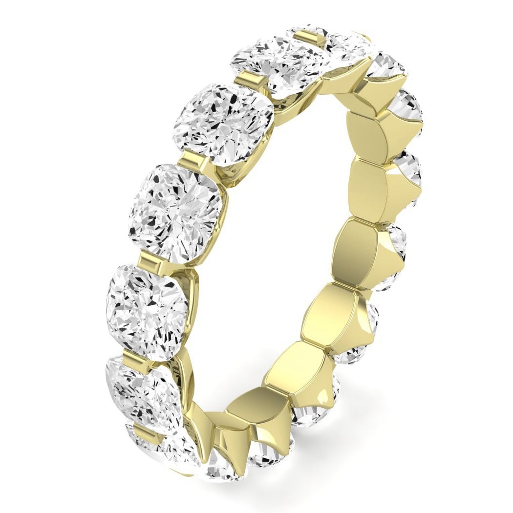 Silk Cushion Cut Diamond Eternity Band (Clarity Enhanced) yellowgold