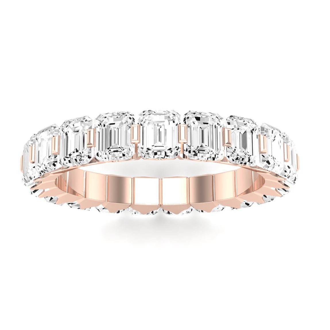 Silk Emerald Cut Diamond Eternity Band (Clarity Enhanced) rosegold