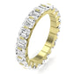 Silk Emerald Cut Moissanite Eternity Band yellowgold