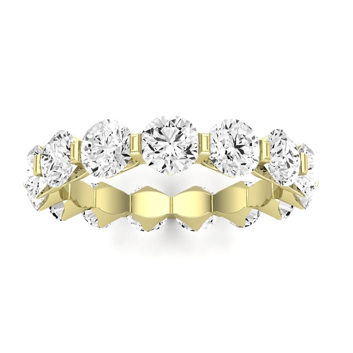 Silk Round Cut Diamond Eternity Band (Clarity Enhanced) yellowgold