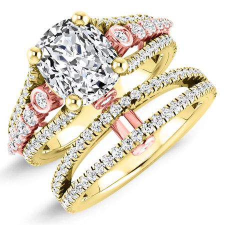 Sireli Cushion Diamond Bridal Set (Lab Grown Igi Cert) yellowgold