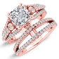 Sireli Princess Moissanite Bridal Set rosegold