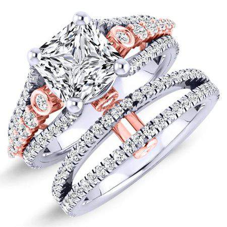 Sireli Princess Moissanite Bridal Set whitegold