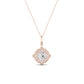 Sky Cushion Cut Diamond Halo Necklace (Clarity Enhanced) rosegold