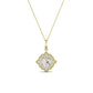 Sky Cushion Cut Diamond Halo Necklace (Clarity Enhanced) yellowgold